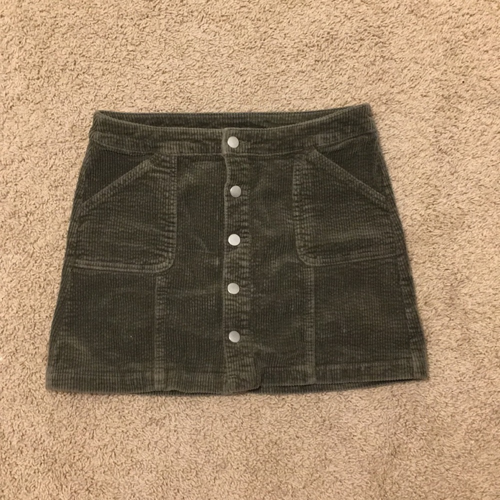 high waist wild fable green corduroy skirt